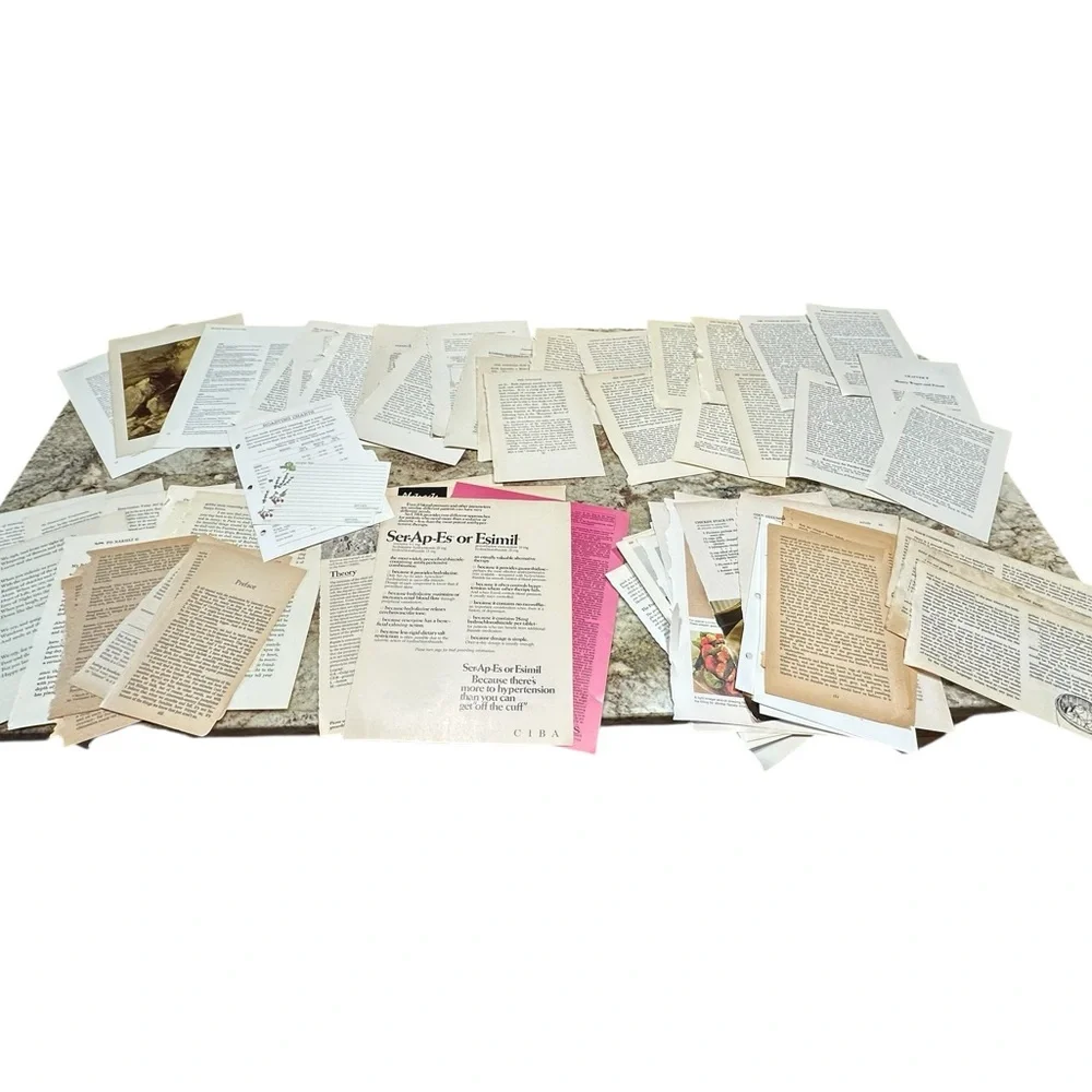 Authentic Vintage Paper Ephemera Book Page Lot